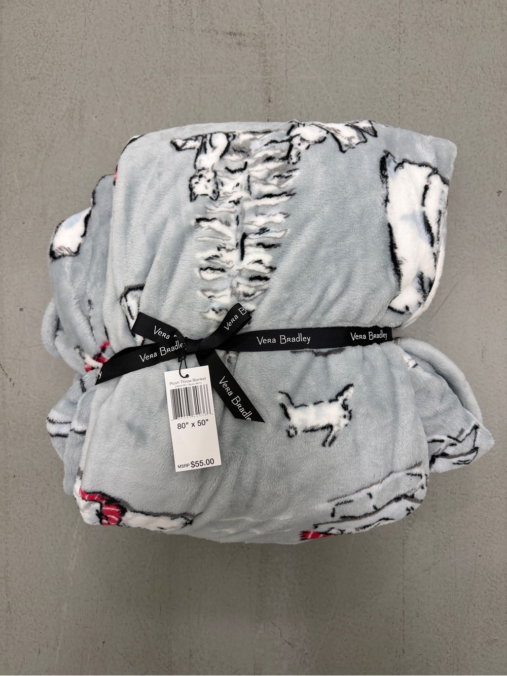 Vera Bradley Plush Throw Blanket - Light Gray with Polar Bear Print